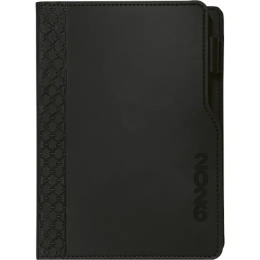 2026 Executive Cut Away A5 Diary Black Front